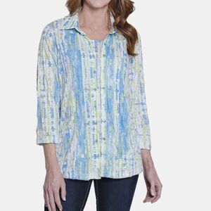 Ali Miles 2 Piece Set Button Up Tunic Top Shirt Womens Size XL Langenlook Lagom